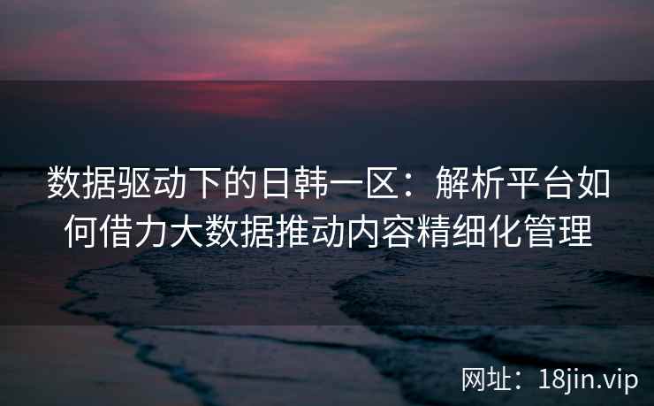 数据驱动下的日韩一区：解析平台如何借力大数据推动内容精细化管理